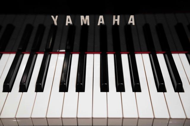 A Yamaha piano is seen on display at a showroom in Tokyo on July 5, 2025. (Photo by Yuichi YAMAZAKI / AFP)