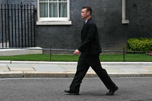 Synthesia co-founder and CEO Victor Riparbelli arrives at 10 Downing Street in London, on July 9, 2025, to attend a meeting of French and British business leaders, on the second day of French President Emmanuel Macron's three-day state visit to Britain. French President Emmanuel Macron will have lunch with Britain's Prime Minister Keir Starmer on Wednesday, ahead of the two leaders on Thursday co-hosting the 37th Franco-British Summit, where they are set to discuss opportunities to strengthen defence ties. (Photo by Oli SCARFF / AFP)