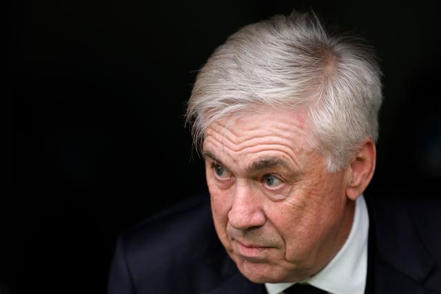 (FILES) Real Madrid's Italian coach Carlo Ancelotti is pictured before the Spanish league football match between Real Madrid CF and Real Sociedad at Santiago Bernabeu Stadium in Madrid on May 24, 2025. Real Madrid ex-coach Ancelotti gets year's jail for tax fraud in Spain according to court, AFP reports on July 9, 2025. (Photo by OSCAR DEL POZO / AFP)
