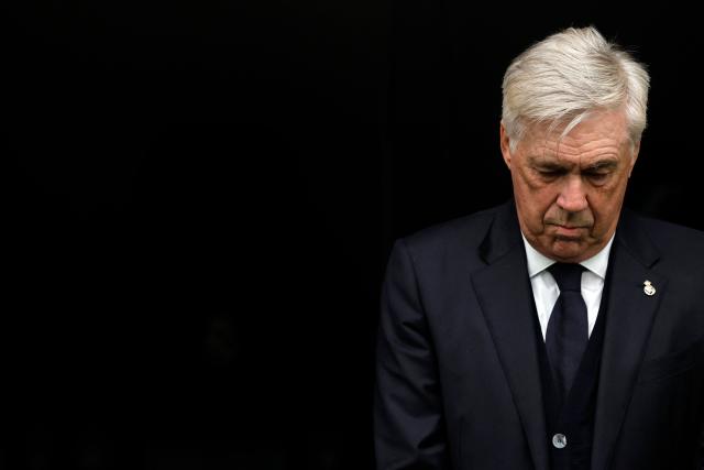(FILES) Then Real Madrid's Italian coach Carlo Ancelotti is pictured before the Spanish league football match between Real Madrid CF and Real Sociedad at Santiago Bernabeu Stadium in Madrid on May 24, 2025. Real Madrid ex-coach Ancelotti gets year's jail for tax fraud in Spain according to court, AFP reports on July 9, 2025. (Photo by OSCAR DEL POZO / AFP)
