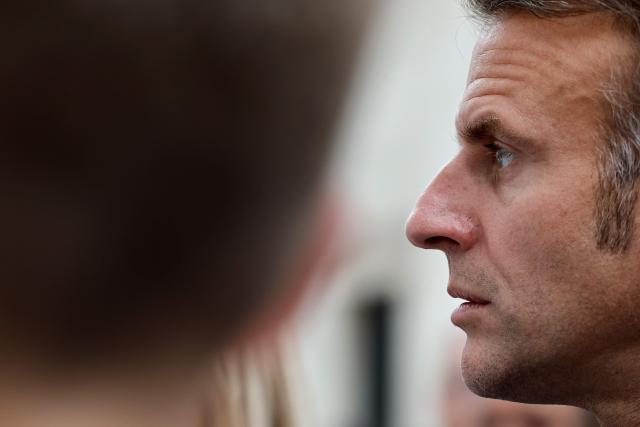 France's President Emmanuel Macron looks on during a visit to The British Museum in London, on July 9, 2025, on the second day of a three-day state visit to Britain. (Photo by BENJAMIN CREMEL / POOL / AFP)