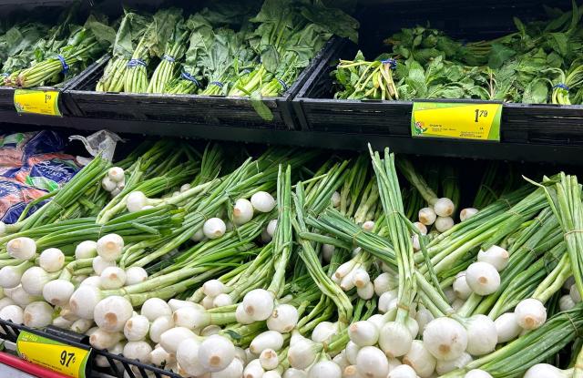Vegetables imported from Mexico are seen at a supermarket in Houston, Texas, on July 15, 2025. The United States is imposing antidumping duties on most imports of fresh tomatoes from Mexico, the US Commerce Department said Monday as Washington alleged its neighbor engaged in  unfair trade. (Photo by RONALDO SCHEMIDT / AFP)
