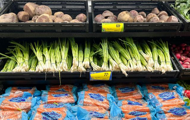 Vegetables imported from Mexico are seen at a supermarket in Houston, Texas, on July 15, 2025. The United States is imposing antidumping duties on most imports of fresh tomatoes from Mexico, the US Commerce Department said Monday as Washington alleged its neighbor engaged in  unfair trade. (Photo by RONALDO SCHEMIDT / AFP)