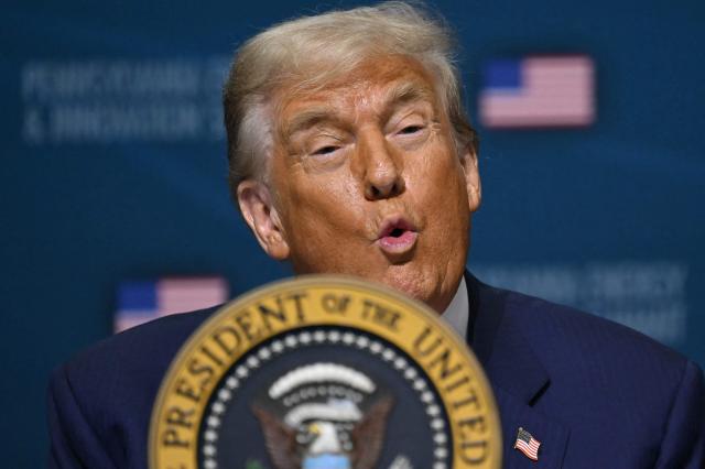 US President Donald Trump speaks at the inaugural Pennsylvania Energy and Innovation Summit on the campus of Carnegie Mellon University in Pittsburgh, Pennsylvania, on July 15, 2025. (Photo by ANDREW CABALLERO-REYNOLDS / AFP)