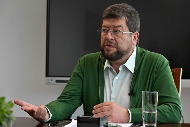 Bolivia's presidential candidate for Alianza Unidad coalition Samuel Doria Medina speaks during an interview with AFP in La Paz on July 14, 2025. (Photo by Aizar RALDES / AFP)