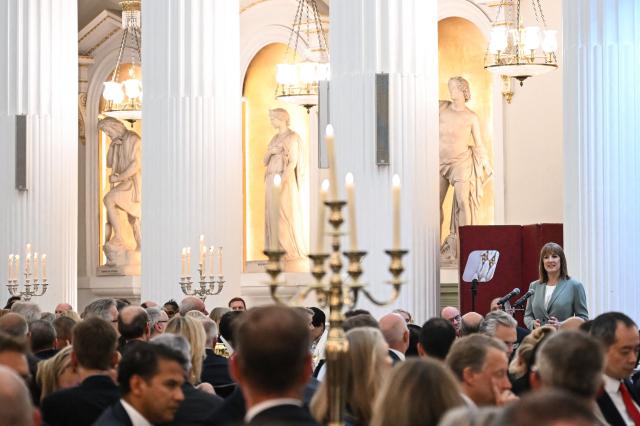 Britain's Chancellor of the Exchequer Rachel Reeves delivers her keynote speech during the Financial and Professional Services Dinner, hosted by the Lord Mayor of the City London, at Mansion House, in the City of London, on July 15, 2025. (Photo by JUSTIN TALLIS / AFP)