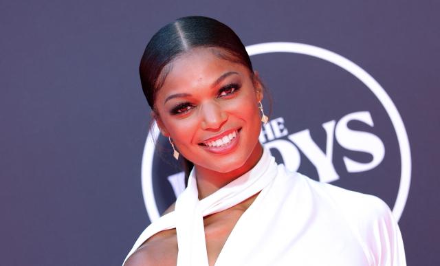 US Olympic track athlete Gabby Thomas attends the 2025 ESPY awards at the Dolby Theatre in Hollywood, California on July 16, 2025. (Photo by VALERIE MACON / AFP)