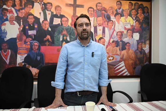 Executive director of the NGO Cristosal, Noah Bullock, speaks during a press conference in Guatemala City on July 17, 2025. NGO Cristosal, a leading rights group investigating corruption in El Salvador, said on July 17, 2025, it had been forced into exile due to "escalating repression" by President Nayib Bukele's administration. (Photo by JOHAN ORDONEZ / AFP)