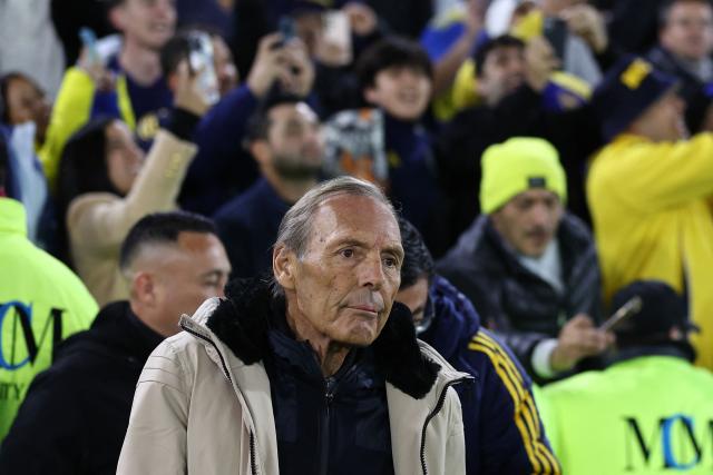 Boca Juniors' head coach Miguel Angel Russo looks on ahead of the Argentine Professional Football League 2025 Clausura Tournament match between Boca Juniors and Union de Santa Fe at La Bombonera stadium in Buenos Aires on July 18, 2025. (Photo by ALEJANDRO PAGNI / AFP)