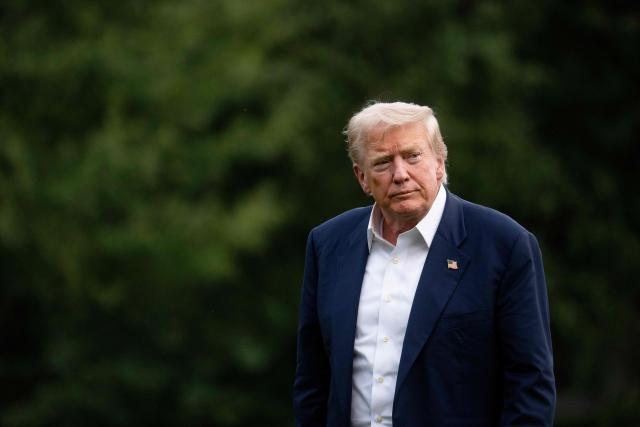 US President Donald Trump arrives on the South Lawn of the White House in Washington, DC, on July 29, 2025. Trump returned to Washington following a trip to Scotland. (Photo by Jim WATSON / AFP)
