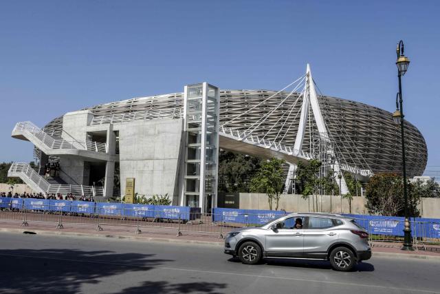 This picture shows the Prince Moulay Abdellah Stadium in Rabat, which was completely demolished in 2023 and rebuilt according to the latest international standards, in Rabat, on September 5, 2025, ahead of the FIFA World Cup 2026 Group E African qualification football match between Morocco and Niger. The stadium built in preparation for two major events: the 2025 Africa Cup of Nations and the 2030 FIFA World Cup, co-hosted by Morocco, Spain, and Portugal. (Photo by Abdel Majid BZIOUAT / AFP)