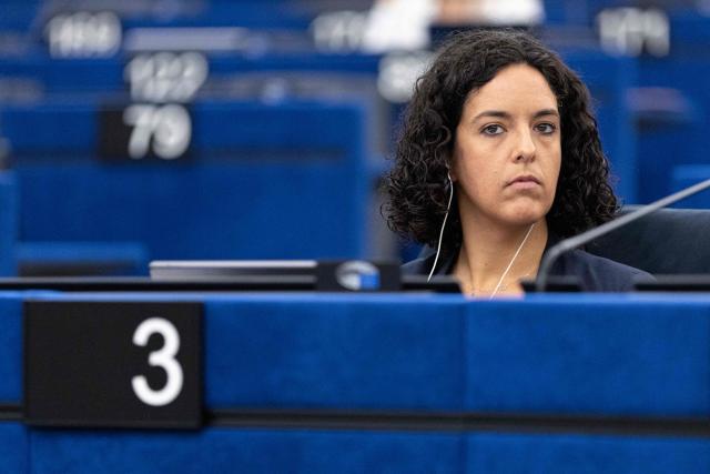 Member of the European Parliament of La France Insoumise left-wing party, Manon Aubry looks on during a debate, at the EU Parliament, in Strasbourg, north eastern France, on September 9, 2025. (Photo by ROMEO BOETZLE / AFP)