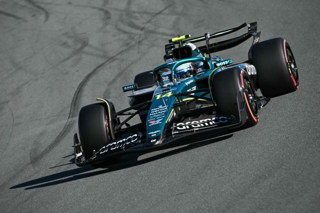Aston Martin's Spanish driver Fernando Alonso drives during the Q2 qualifying session of the Formula One Dutch Grand Prix at The Circuit Zandvoort, western Netherlands, on August 30, 2025. (Photo by NICOLAS TUCAT / AFP)