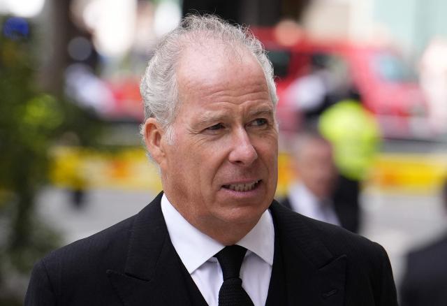 Britain's Earl of Snowdon arrives to attend a Requiem Mass, a Catholic funeral service, for the late Katharine, Duchess of Kent, at Westminster Cathedral in London on September 16, 2025. Britain's Duchess of Kent, known for her links to the Wimbledon tennis tournament and for anonymously teaching music at a primary school. The duchess, a talented pianist, organist and singer, was born Katharine Worsley into an aristocratic family in Yorkshire, northern England. (Photo by Jordan Pettitt / POOL / AFP)