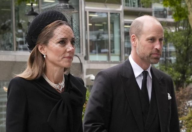 Britain's Catherine, Princess of Wales and Britain's Prince William, Prince of Wales arrive to attend a Requiem Mass, a Catholic funeral service, for the late Katharine, Duchess of Kent, at Westminster Cathedral in London on September 16, 2025. Britain's Duchess of Kent, known for her links to the Wimbledon tennis tournament and for anonymously teaching music at a primary school. The duchess, a talented pianist, organist and singer, was born Katharine Worsley into an aristocratic family in Yorkshire, northern England. (Photo by Jordan Pettitt / AFP)