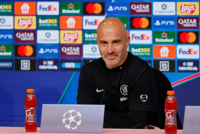 Chelsea's Italian coach Enzo Maresca addresses a press conference in Munich, southern Germany, on September 16, 2025, ahead of the team's UEFA Champions League football match against FC Bayern Munich on September 17. (Photo by Alexandra BEIER / AFP)