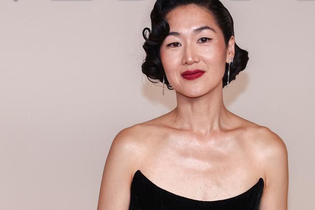US actress Jackie Chung poses on the red carpet upon arrival for the Special screening of the final episode of the serie "The Summer I turned pretty", in Paris, on September 17, 2025. (Photo by Guillaume BAPTISTE / AFP)