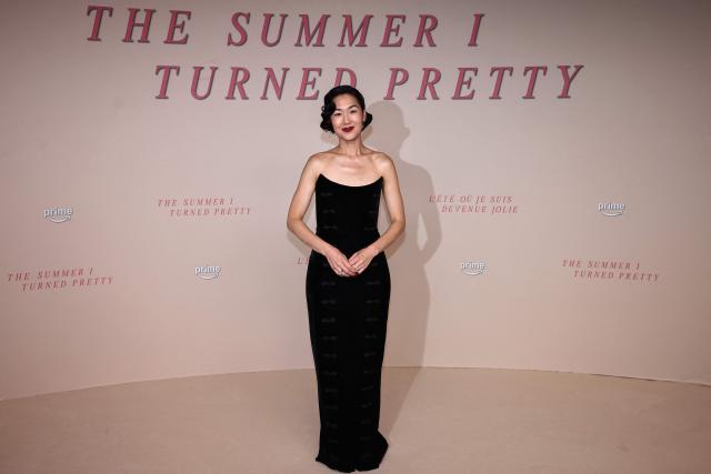 US actress Jackie Chung poses on the red carpet upon arrival for the Special screening of the final episode of the serie "The Summer I turned pretty", in Paris, on September 17, 2025. (Photo by Guillaume BAPTISTE / AFP)
