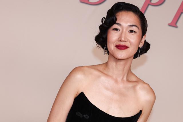 US actress Jackie Chung poses on the red carpet upon arrival for the Special screening of the final episode of the serie "The Summer I turned pretty", in Paris, on September 17, 2025. (Photo by Guillaume BAPTISTE / AFP)