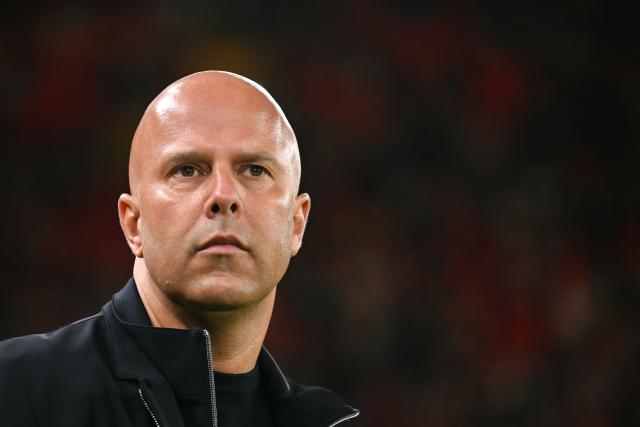 Liverpool's Dutch manager Arne Slot looks on prior to the UEFA Champions League first round football match between Liverpool and Atletico Madrid at Anfield in Liverpool, north west England on September 17, 2025. (Photo by Oli SCARFF / AFP)