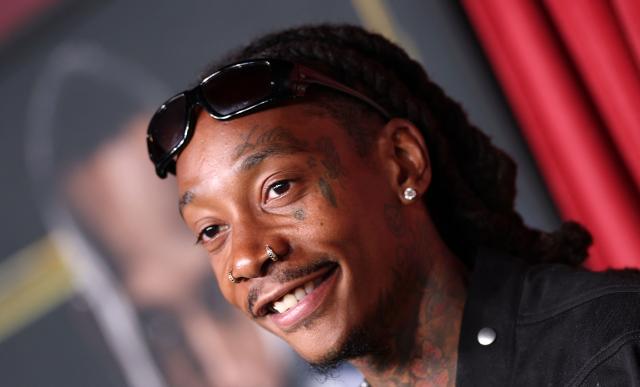 US rapper Wiz Khalifa attends Universal's "Him" premiere at the TCL Chinese theatre in Hollywood, California on September 17, 2025. (Photo by VALERIE MACON / AFP)