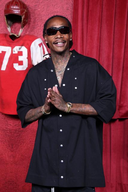 US rapper Wiz Khalifa attends Universal's "Him" premiere at the TCL Chinese theatre in Hollywood, California on September 17, 2025. (Photo by VALERIE MACON / AFP)