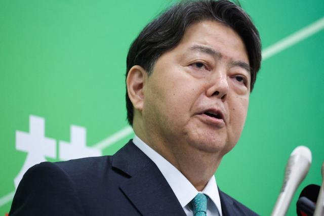 Japan's Chief Cabinet Secretary Yoshimasa Hayashi announces his candidacy for the Liberal Democratic Party (LDP) presidential election during a press conference in Tokyo on September 18, 2025. (Photo by JIJI Press / AFP) / Japan OUT