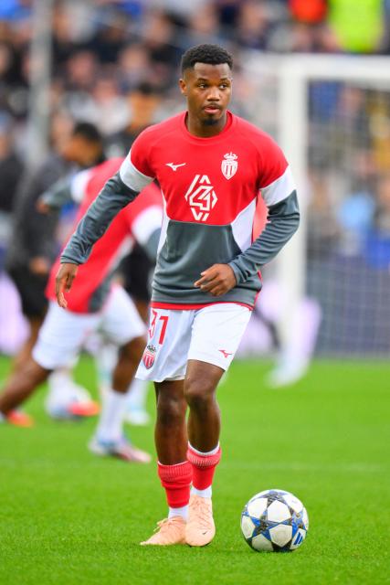 Monaco's Spanish forward #31 Ansu Fati controls the ball ahead of the UEFA Champions League first round day 1 football match between Club Brugge and AS Monaco at Jan Breydelstadion stadium, in Bruges, on September 18, 2025. (Photo by JOHN THYS / AFP)