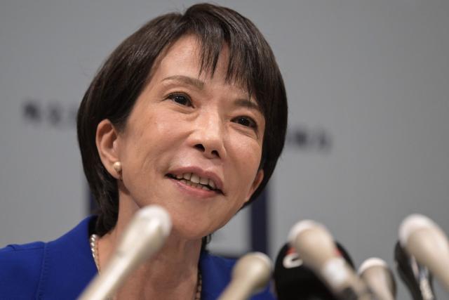 Japanese veteran Liberal Democratic Party (LDP) lawmaker Sanae Takaichi speaks to the media during a press conference in Tokyo on September 19, 2025. Takaichi said on September 18 she will run in the ruling party's leadership election, a campaign that could make her Japan's first woman prime minister. (Photo by Richard A. Brooks / AFP)