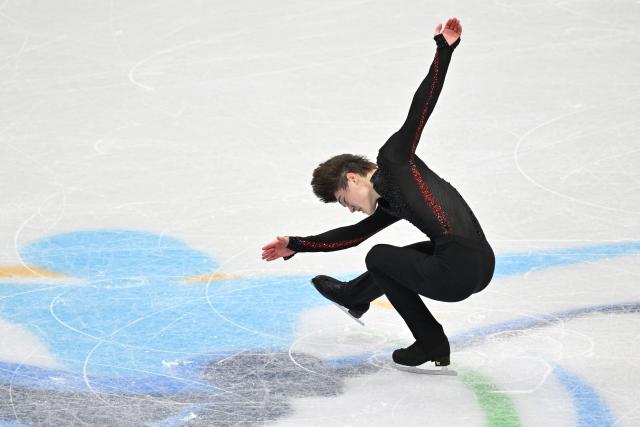 Kazakhstan's Dias Jirenbayev competes in the men's short program during the ISU Skate to Milano Figure Skating Qualifier 2025 in Beijing on September 20, 2025. (Photo by ADEK BERRY / AFP)