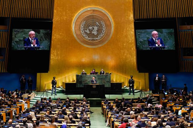 Brazil's President Luiz Inacio Lula da Silva speaks during the General Debate of the United Nations General Assembly at the UN headquarters in New York City on September 23, 2025. (Photo by TIMOTHY A. CLARY / AFP)