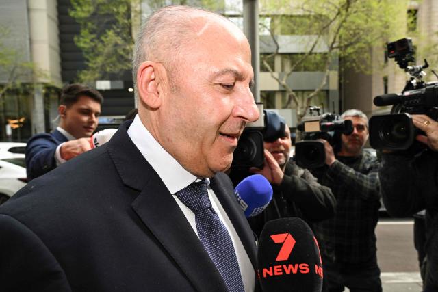 Melbourne gangland personality Tony Mokbel arrives at the Victorian Court of Appeal in Melbourne on October 3, 2025. Mokbel is fighting to overturn drug trafficking convictions that saw him jailed for three decades with his legal team argueing he suffered a miscarriage of justice because of the actions of Nicola Gobbo, his former barrister who was a secret police informer. (Photo by William WEST / AFP)