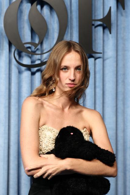 Canadian photographer and designer Petra Collins poses upon arrival for The BoF 500 Gala at the Shangri-La Hotel in Paris, on the sidelines of the Paris Fashion Week Spring-Summer 2026, on October 4, 2025. (Photo by Thibaud MORITZ / AFP)