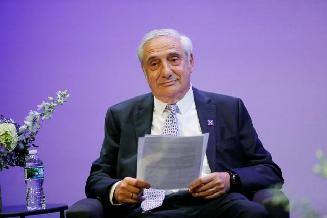 US-Israeli professor Joel Mokyr speaks during a press conference after being awarded with the Nobel prize in economics, at Northwestern University in Evanston, Illinois on October 13, 2025. The Nobel prize in economics was awarded on Monday to American-Israeli Joel Mokyr, France's Philippe Aghion and Canada's Peter Howitt for work on technology's impact on sustained economic growth. (Photo by OCTAVIO JONES / AFP)