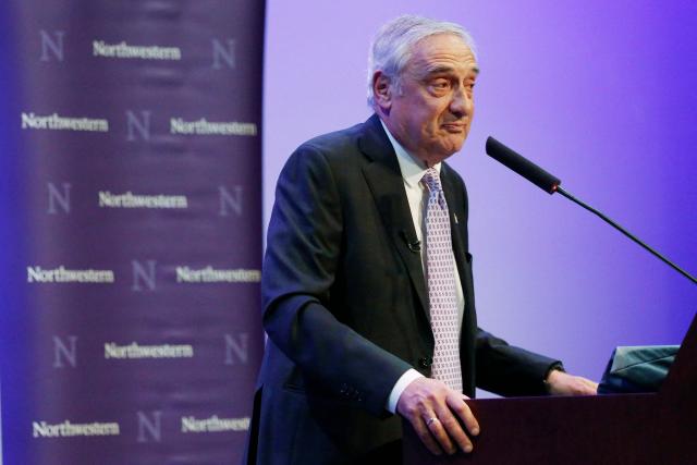 US-Israeli professor Joel Mokyr speaks during a press conference after being awarded with the Nobel prize in economics, at Northwestern University in Evanston, Illinois on October 13, 2025. The Nobel prize in economics was awarded on Monday to American-Israeli Joel Mokyr, France's Philippe Aghion and Canada's Peter Howitt for work on technology's impact on sustained economic growth. (Photo by OCTAVIO JONES / AFP)