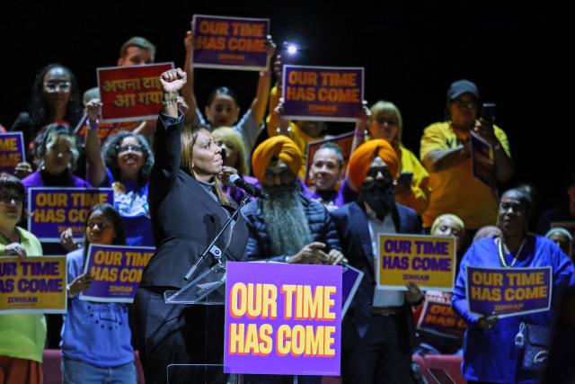 New York Attorney General Letitia James walks on stage during New York City Democratic mayoral candidate Zohran Mamdani's rally in Washington Heights, New York on October 13, 2025. (Photo by CHARLY TRIBALLEAU / AFP)