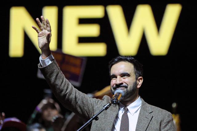 New York City Democratic mayoral candidate Zohran Mamdani speaks during a rally in Washington Heights, New York on October 13, 2025. (Photo by CHARLY TRIBALLEAU / AFP)