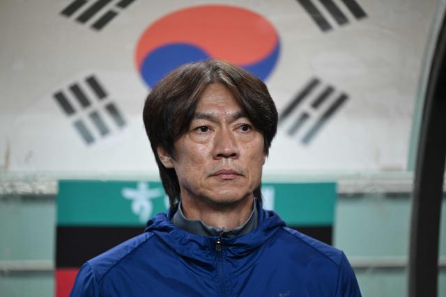 South Korea's head coach Hong Myung-bo is seen during a friendly football match between South Korea and Paraguay in Seoul on October 14, 2025. (Photo by Jung Yeon-je / AFP)