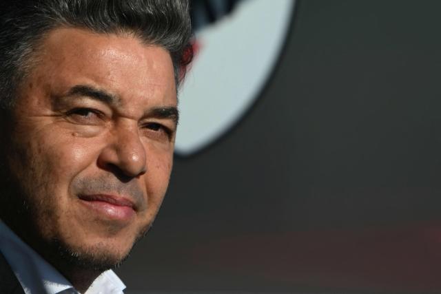 (FILES) River Plate's head coach Marcelo Gallardo looks on during the Argentine Professional Football League 2025 Apertura Tournament football match between River Plate and Boca Juniors at the MAS Monumental stadium in Buenos Aires on April 27, 2025. River Plate’s fourth straight home defeat in the 2025 Clausura triggered angry chants from fans, as coach Marcelo Gallardo faces mounting pressure amid the club’s worst run since 1982 (Photo by Luis ROBAYO / AFP)