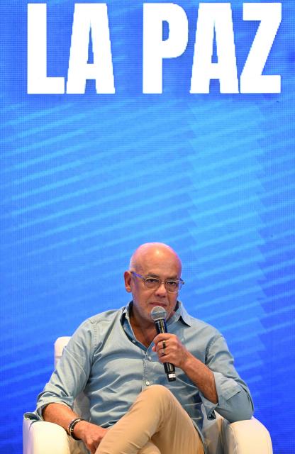 Venezuela's National Assembly President Jorge Rodriguez speaks during a National Council for Sovereignty and Peace event in Caracas on October 14, 2025. President Donald Trump said Tuesday that another strike on boats allegedly taking drugs from Venezuela toward the United States had killed six "narcoterrorists." (Photo by Juan BARRETO / AFP)