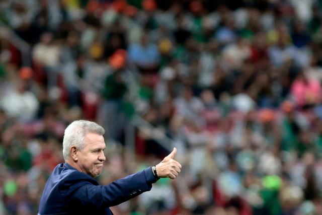 Mexico's coach Javier Aguirre gestures during the international friendly match between Mexico and Ecuador at the Akron Stadium in Zapopan, Jalisco state, Mexico on October 14, 2025. (Photo by Ulises Ruiz / AFP)