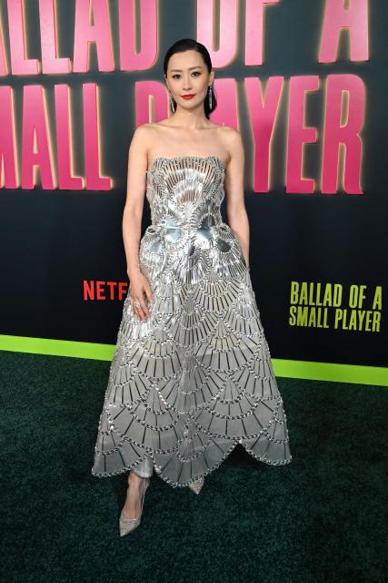 Chinese-US actress Fala Chen attends the Los Angeles special screening of Netflix's "Ballad of a Small Player" at the Egyptian Theatre Hollywood in Los Angeles on October 14, 2025. (Photo by Robyn Beck / AFP)