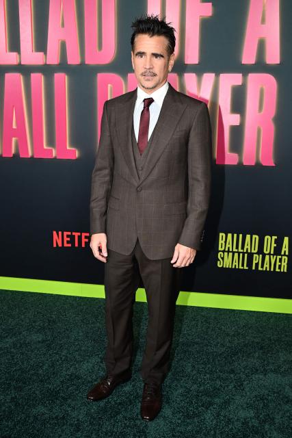 Irish actor Colin Farrell attends the Los Angeles special screening of Netflix's "Ballad of a Small Player" at the Egyptian Theatre Hollywood in Los Angeles on October 14, 2025. (Photo by Robyn Beck / AFP)
