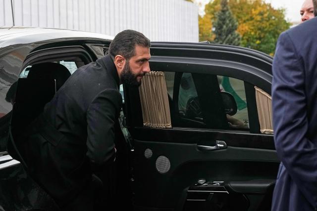 Syrian interim president Ahmed al-Sharaa arrives at the Grand Kremlin Palace for his meeting with Russian President in Moscow on October 15, 2025. (Photo by Pavel Bednyakov / POOL / AFP)