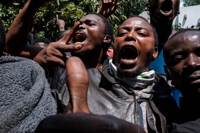 Mourners gesture while reacting at the official residence of Kenyan opposition leader Raila Odinga in the Karen neighbourhood of Nairobi on October 15, 2025 following the death of Odinga at the age of 80 during a health visit to India. Kenyan opposition leader Raila Odinga has died at the age of 80 during a health visit to India, local police said on October 15, 2025.
Odinga was the perennial opposition figure of Kenyan politics, running unsuccessfully for the presidency on five occasions, most recently in 2022. 
He remained a dominant force, able to rally huge numbers, particularly from his native western Kenya. (Photo by Kabir Dhanji / AFP)