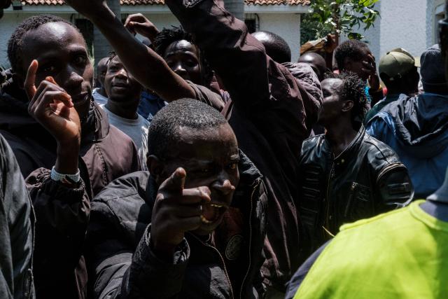 Mourners gesture while reacting at the official residence of Kenyan opposition leader Raila Odinga in the Karen neighbourhood of Nairobi on October 15, 2025 following the death of Odinga at the age of 80 during a health visit to India. Kenyan opposition leader Raila Odinga has died at the age of 80 during a health visit to India, local police said on October 15, 2025.
Odinga was the perennial opposition figure of Kenyan politics, running unsuccessfully for the presidency on five occasions, most recently in 2022. 
He remained a dominant force, able to rally huge numbers, particularly from his native western Kenya. (Photo by Kabir Dhanji / AFP)