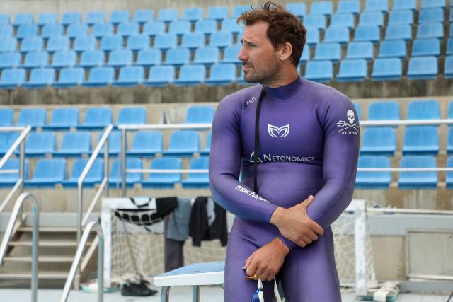 Croatian free diver Vitomir Maricic, 40, poses for a photo prior to a training session at the pool in Rijeka, on October 14, 2025. Croatian freediver Vitomir Maricic went beyond what seemed impossible for the human body by holding his breath for an astonishing 29 minutes and three seconds under water. (Photo by DAMIR SENCAR / AFP)