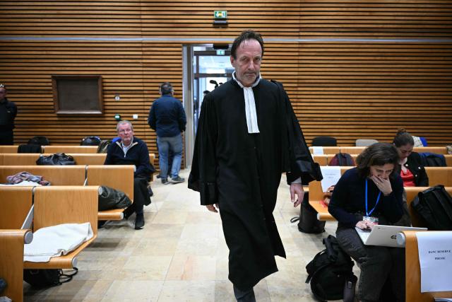 Alexandre Martin, one of the lawyers for defendant Cedric Jubillar, arrives for the trial of Cedric Jubillar, accused of the disappearance of Delphine Jubillar, in the courtroom of the Tarn Assize Courthouse in Albi, southwestern France, on October 16, 2025. Cedric Jubillar, a 38-year-old construction worker accused of causing the disappearance of his wife Delphine, who wanted to leave him, on the night of December 15-16, 2020, appears before the Tarn Assize Court from September 22 to October 17. Since the beginning of this case, with no body, no witnesses, and no confession, Cedric Jubillar has maintained his innocence. A thirty-year prison sentence is sought against Cedric Jubillar, on October 15, 2025. (Photo by Lionel BONAVENTURE / AFP)