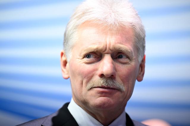 Kremlin spokesman Dmitry Peskov looks on as he attends the Russian Energy Week forum in Moscow on October 16, 2025. (Photo by Olesya KURPYAYEVA / AFP)