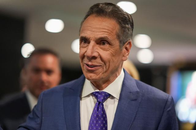 Independent mayoral candidate former New York Govvernor Andrew Cuomo arrives for the first debate of the general election at Rockefeller Center in New York, on October 16, 2025. (Photo by Angelina Katsanis / POOL / AFP)